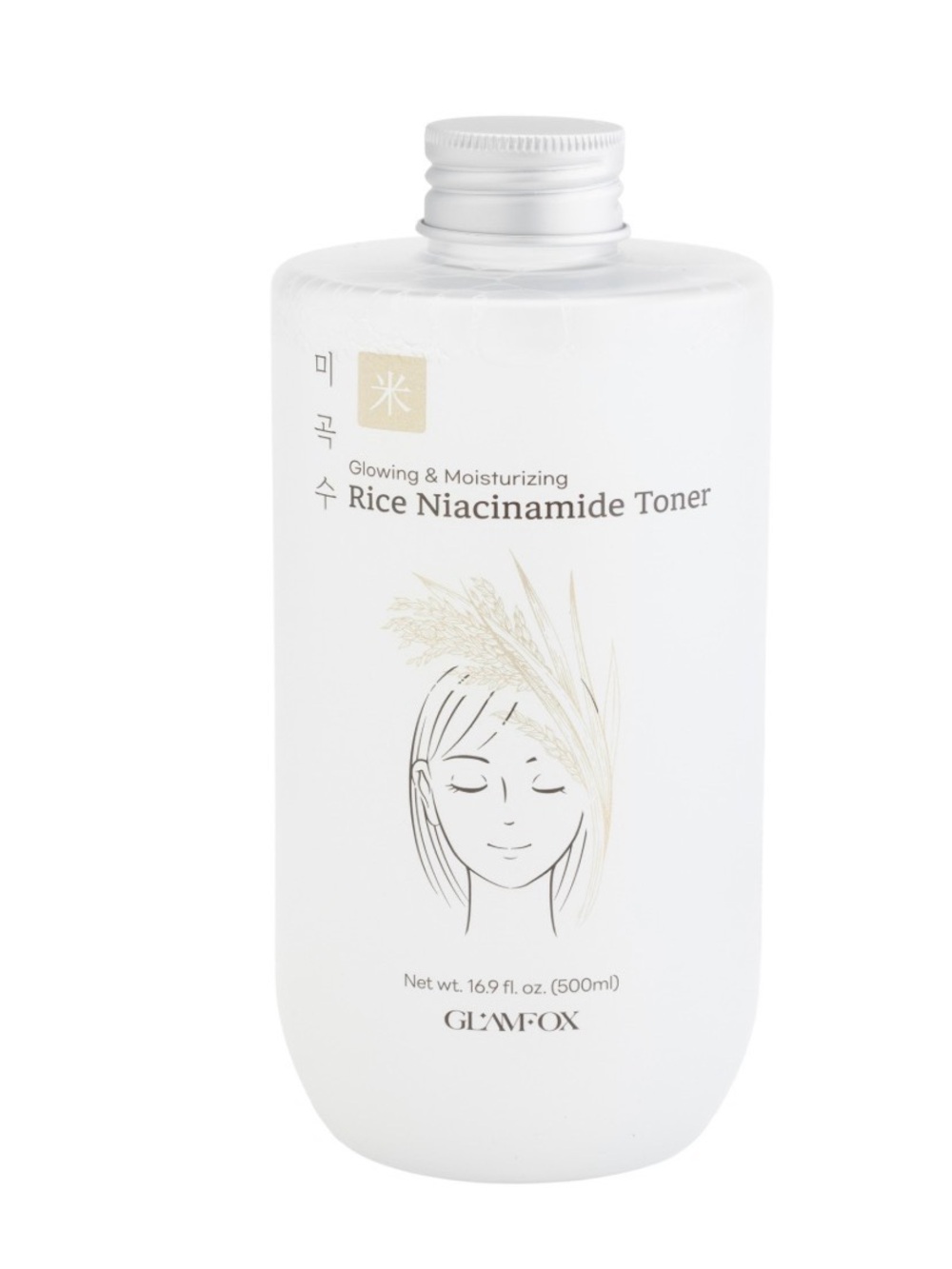 glamfoxx Rice Niacinamide Toner – White with Gold Accent